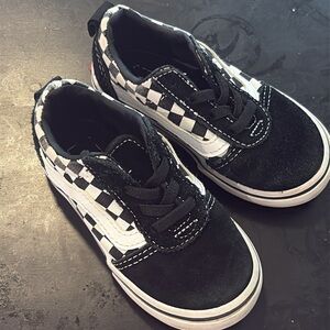 Vans Kids Black and White Checkered Sneakers